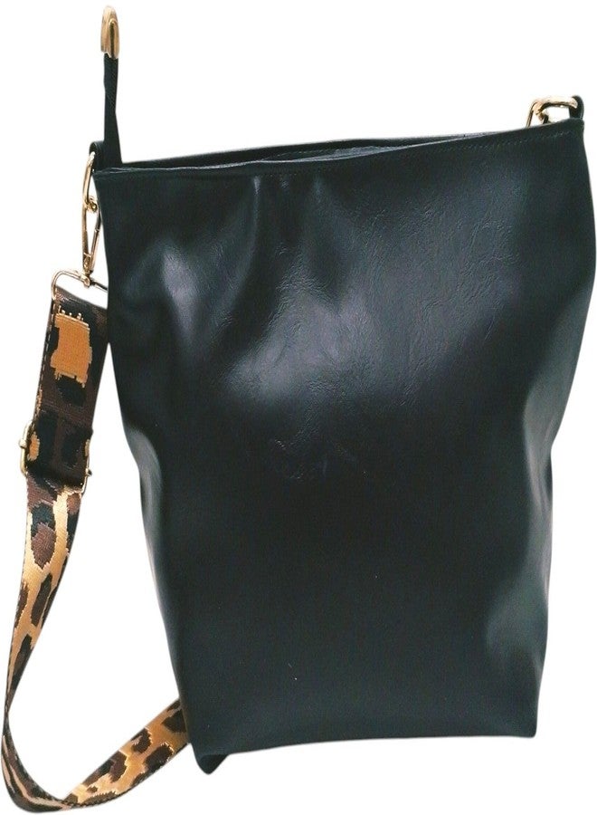 Poorak Black Sling Bag with Detachable Golden Belt for Girls & Women - Image 4